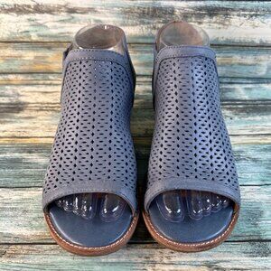 Sofft Womens Nalda Slingback Sandal Sz 7.5 Blue Leather Slip On Stretch Open Toe